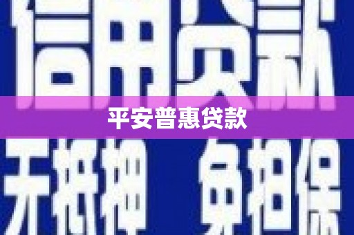 松滋平安普惠贷款