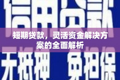 松滋短期贷款，灵活资金解决方案的全面解析