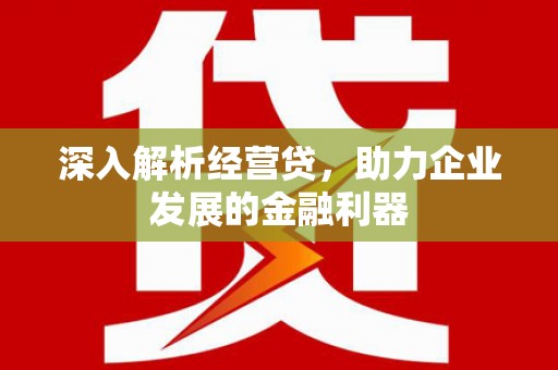 松滋深入解析经营贷，助力企业发展的金融利器