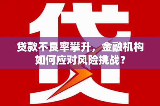 松滋贷款不良率攀升，金融机构如何应对风险挑战？