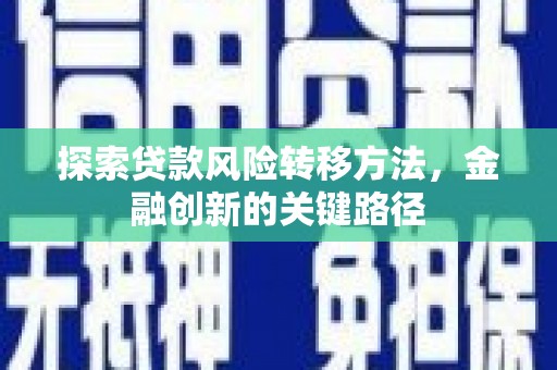 松滋探索贷款风险转移方法，金融创新的关键路径