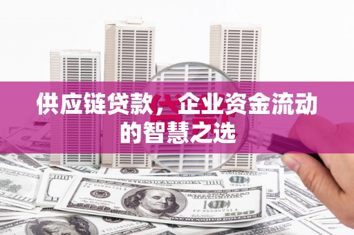 松滋供应链贷款，企业资金流动的智慧之选