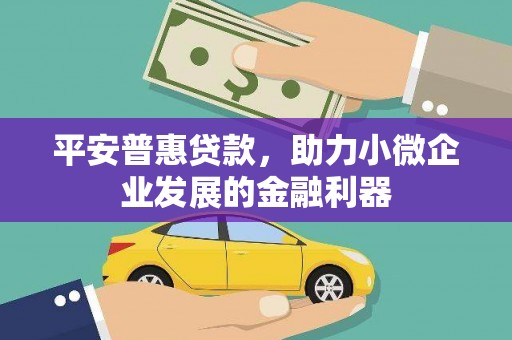松滋平安普惠贷款，助力小微企业发展的金融利器