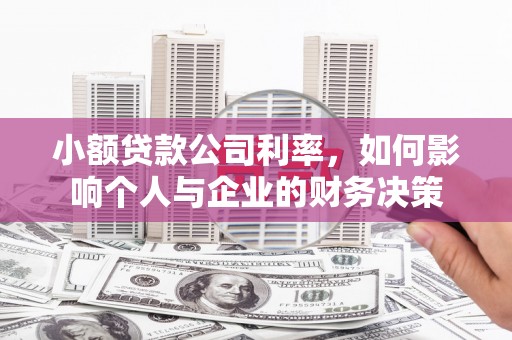 松滋小额贷款公司利率，如何影响个人与企业的财务决策