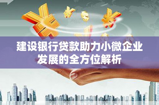 松滋建设银行贷款助力小微企业发展的全方位解析