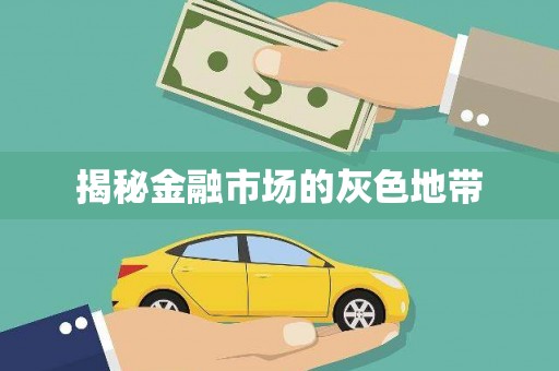 松滋揭秘金融市场的灰色地带